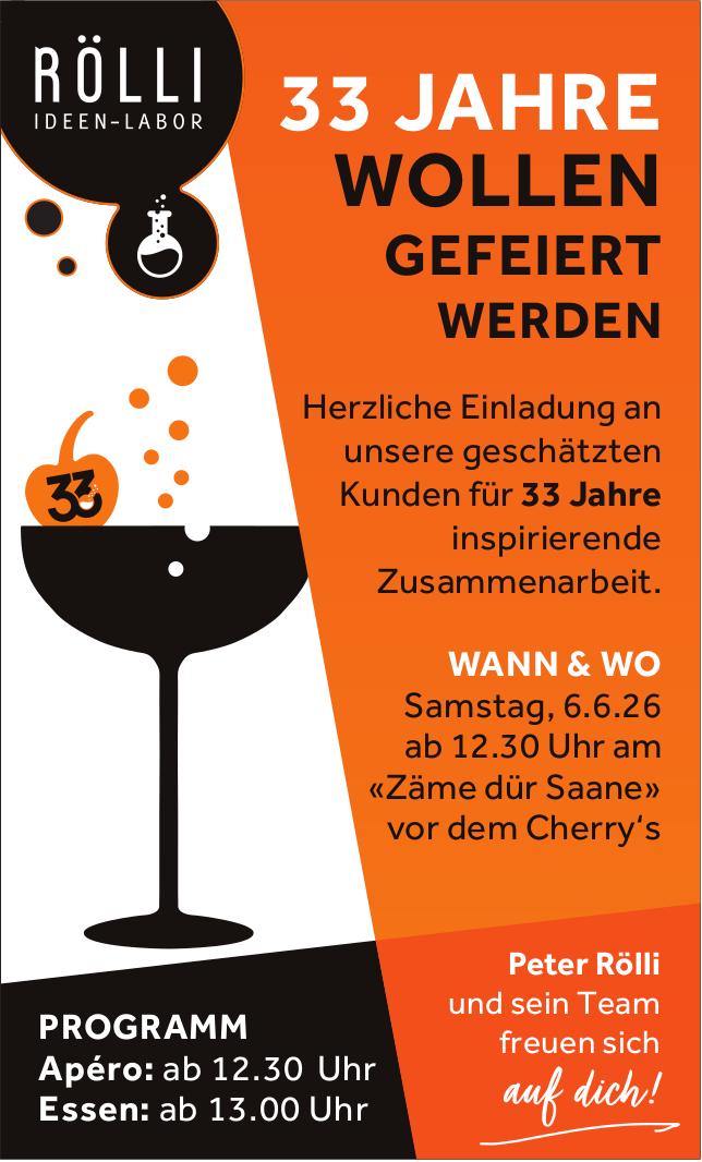 33 JAHRE WOLLEN GEFEIERT WERDEN, 6. Juni, «Zäme dür Saane» vor dem Cherry's