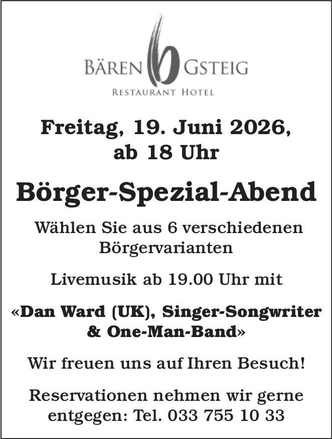 Börger-Spezial-Abend, 19. Juni