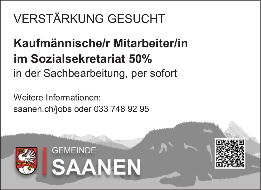 Kaufmännische/r Mitarbeiter/in im Sozialsekretariat 50%, Gemeinde Saanen, Gesucht
