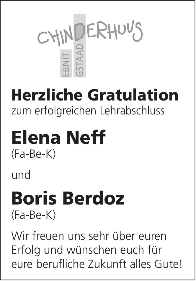 Chinderhuus Ebnit Gstaad, Herzliche Gratulation zum erfolgreichen Lehrabschluss