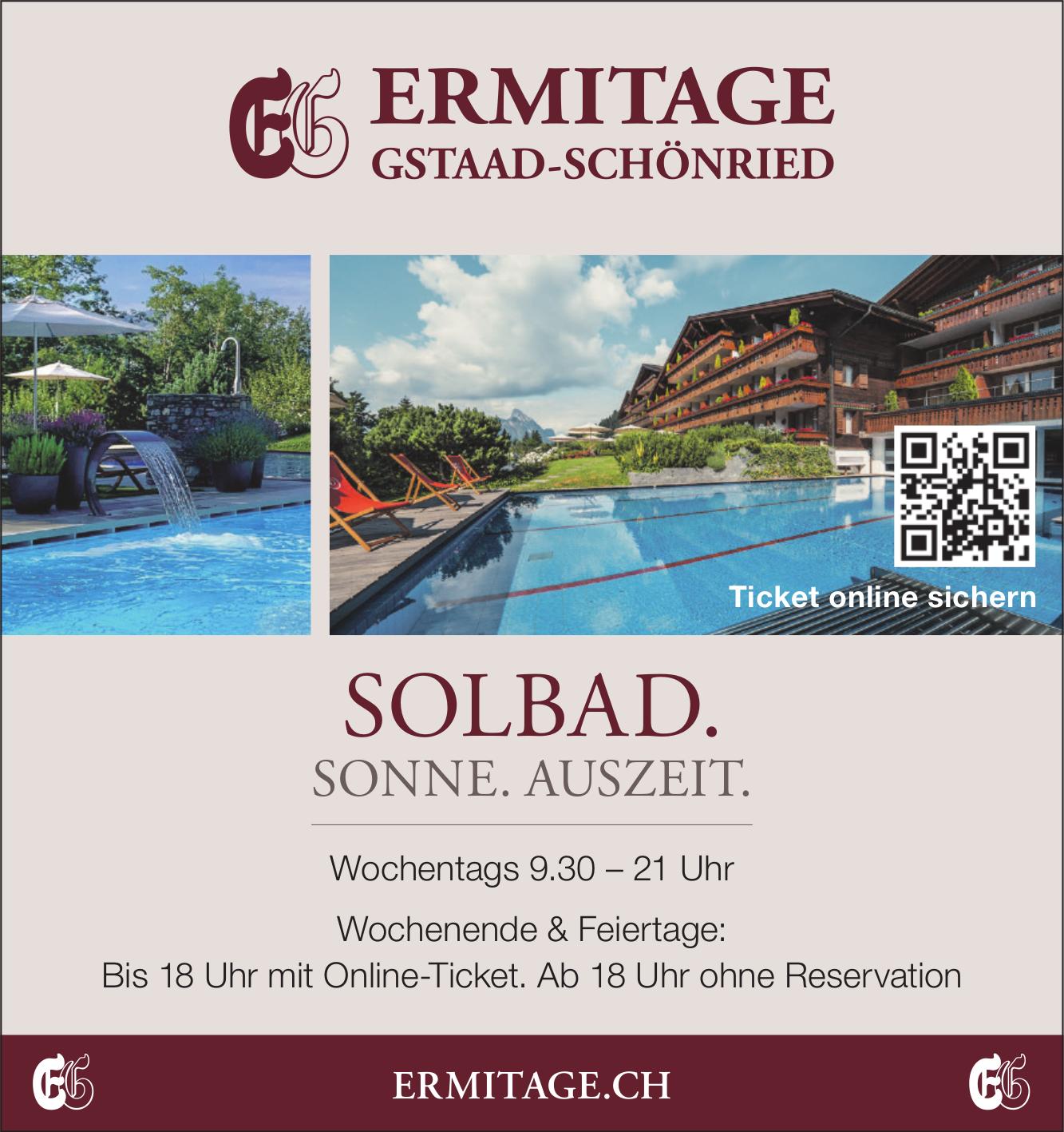 Ermitage Gstaad-Schönried, SOLBAD. SONNE. AUSZEIT.