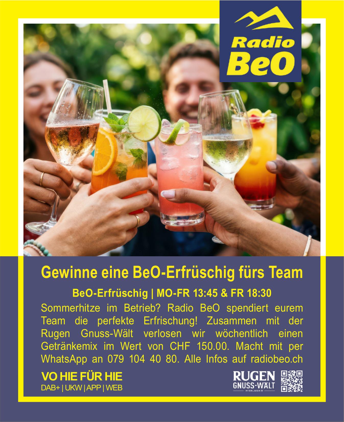 Radio BeO, Gewinne eine BeO-Erfrüschig fürs Team