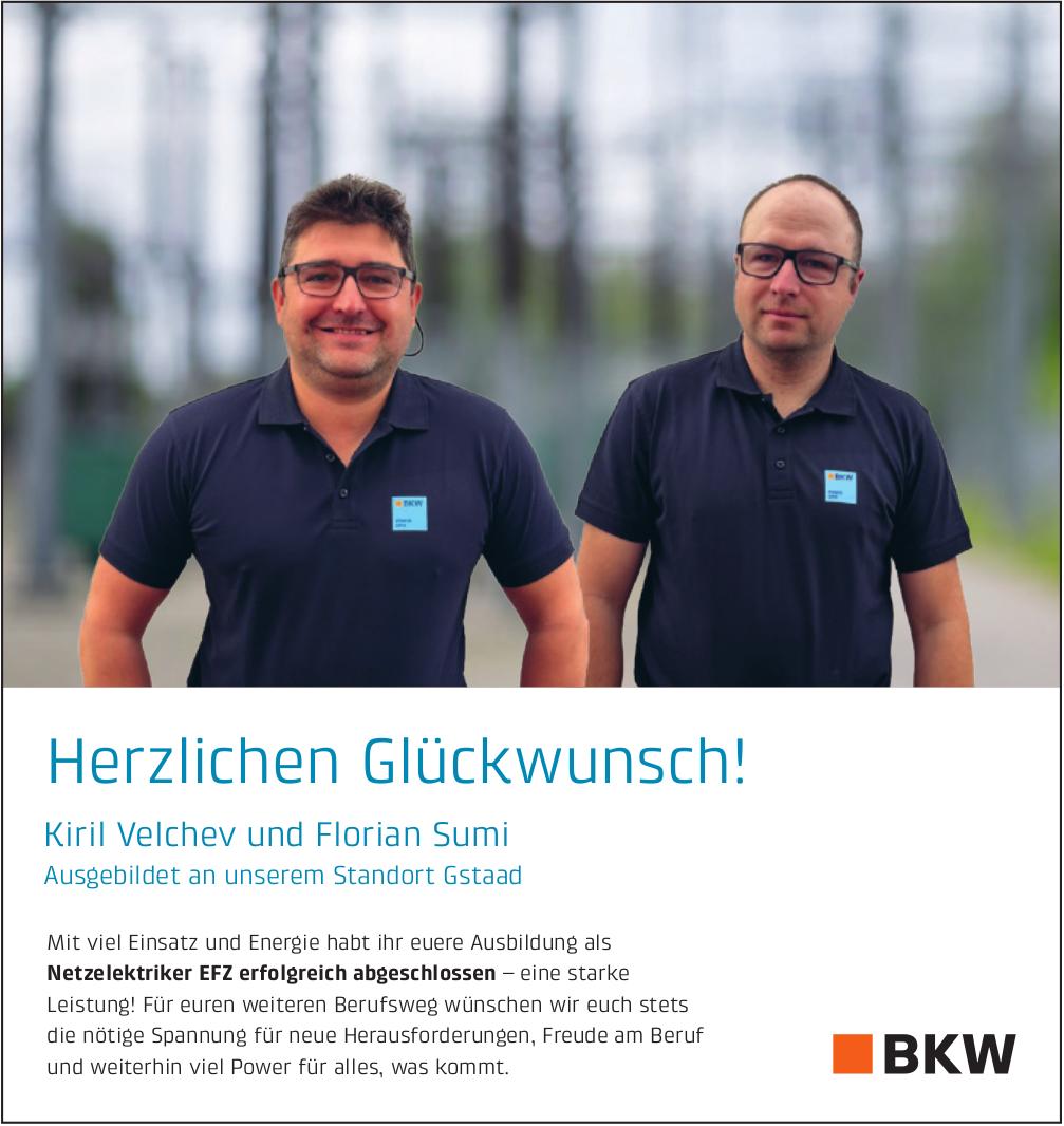 BKW, Herzlichen Glückwunsch! Kiril Velchev und Florian Sumi