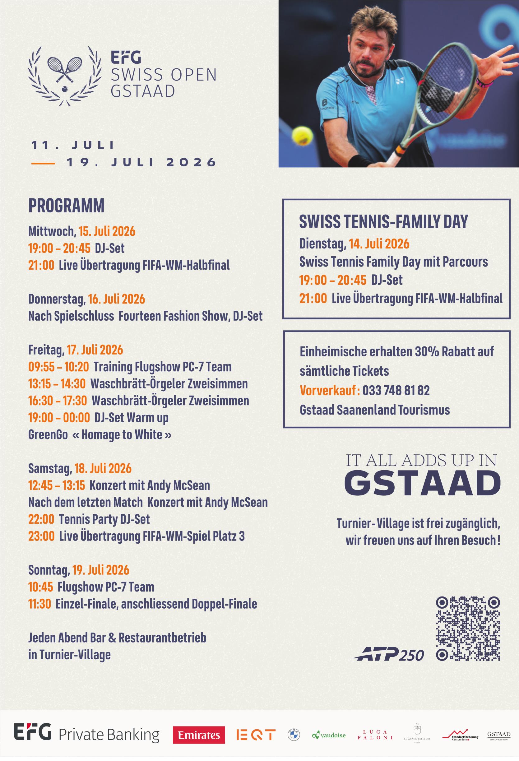 Swiss Open Gstaad, 11. - 19. Juli