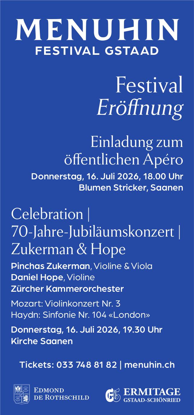 Festival Eröffnung, 16. Juli, Blumen Stricker, Saanen