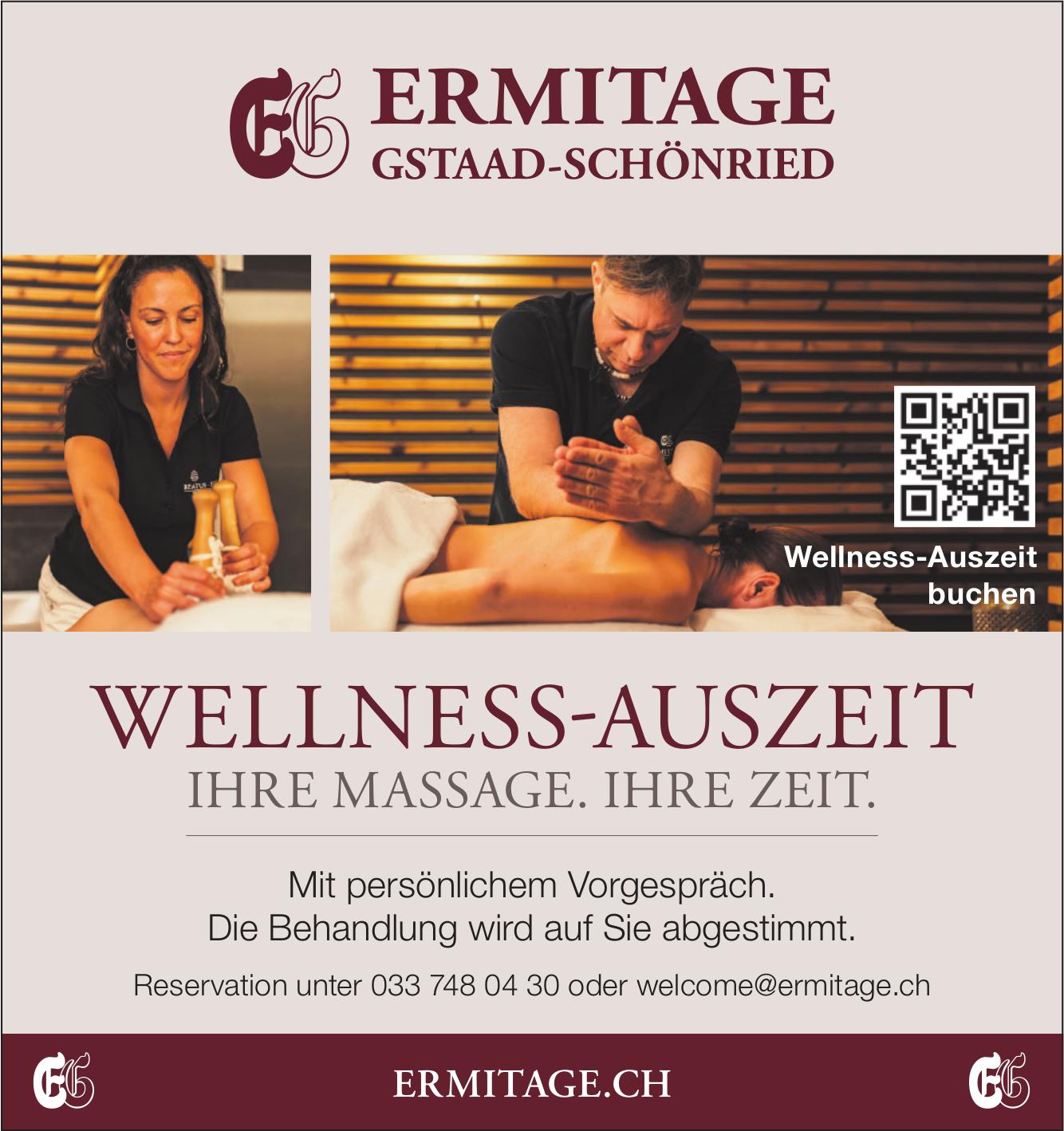 ERMITAGE GSTAAD-SCHÖNRIED, WELLNESS-AUSZEIT