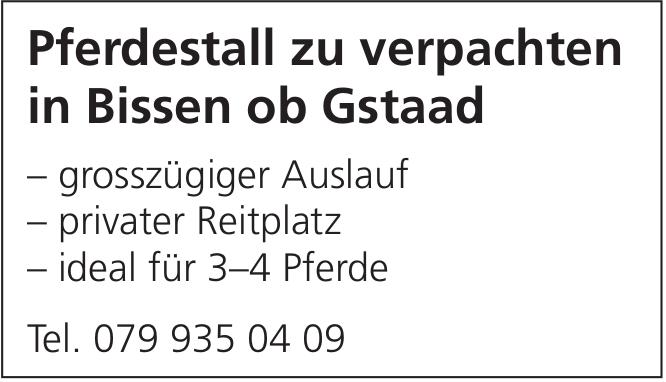 Pferdestall zu verpachten, Bissen ob Gstaad