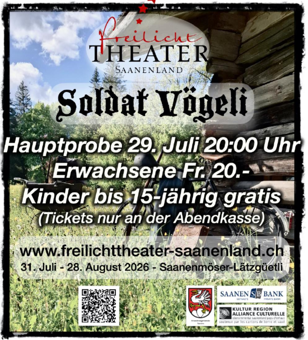 Soldat Vögeli - Hauptprobe, 29. Juli