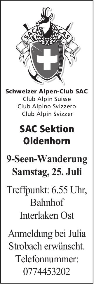 9-Seen-Wanderung, 25. Juli, Bahnhof Interlaken Ost