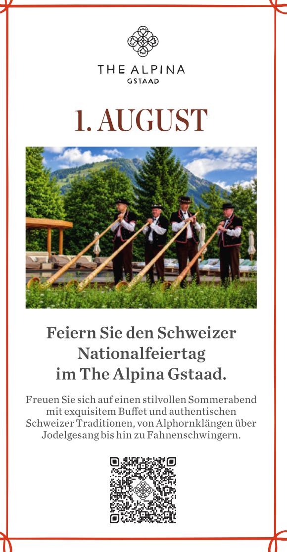 Feiern Sie den Schweizer Nationalfeiertag im The Alpina Gstaad, 1. August