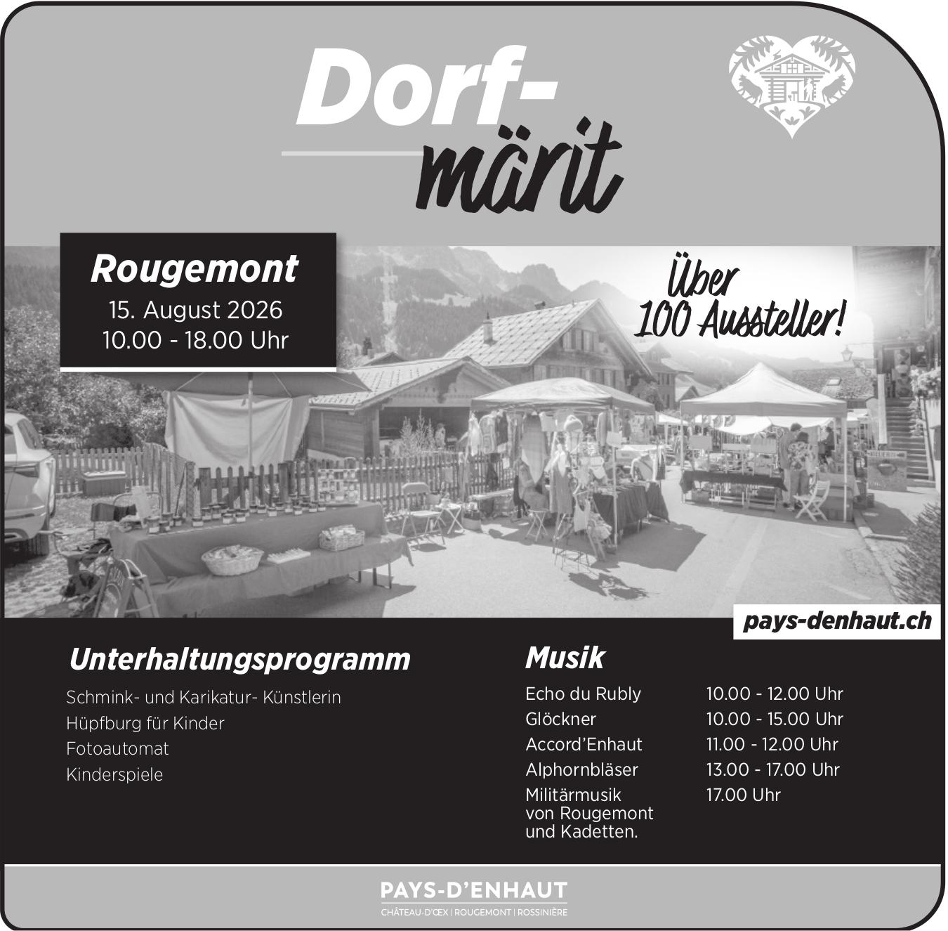 Dorfmärit, 15. August, Rougemont
