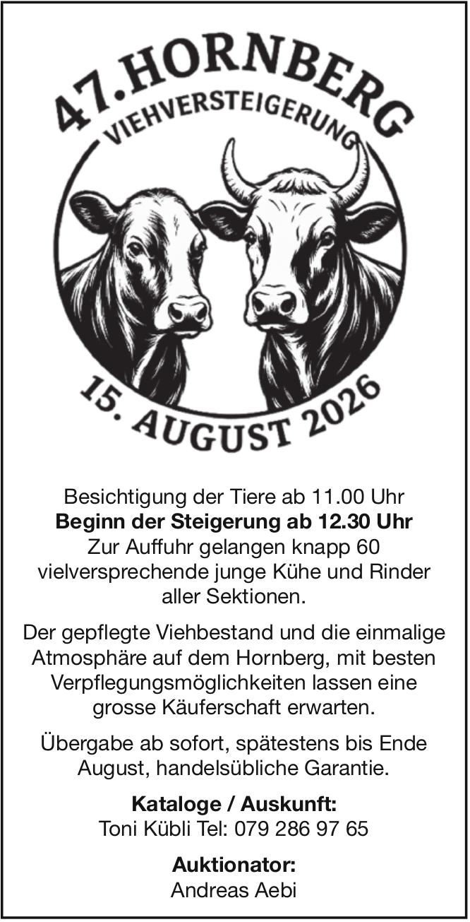47. HORNBERG VIEHVERSTEIGERUNG, 15. August