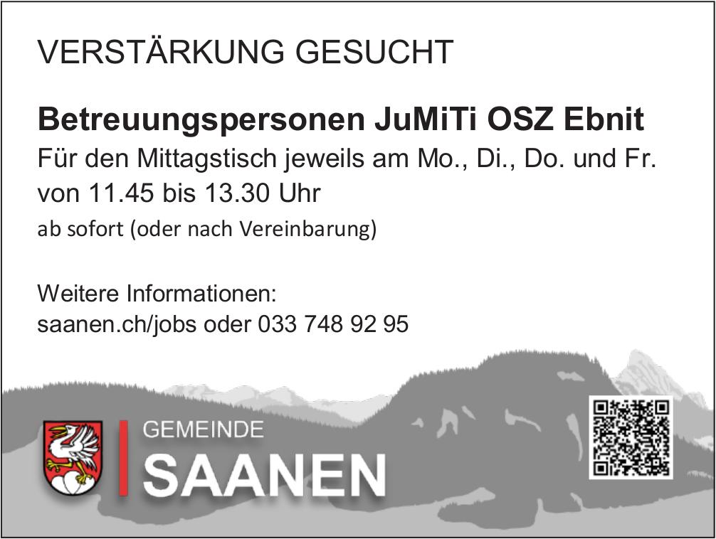 Betreuungspersonen JuMiTi OSZ Ebnit, Gemeinde Saanen, Gesucht