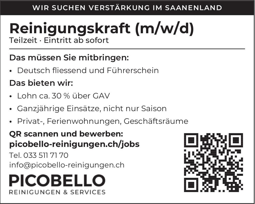 Reinigungskraft (m/w/d), Picobello Reinigungen & Services, Gesucht