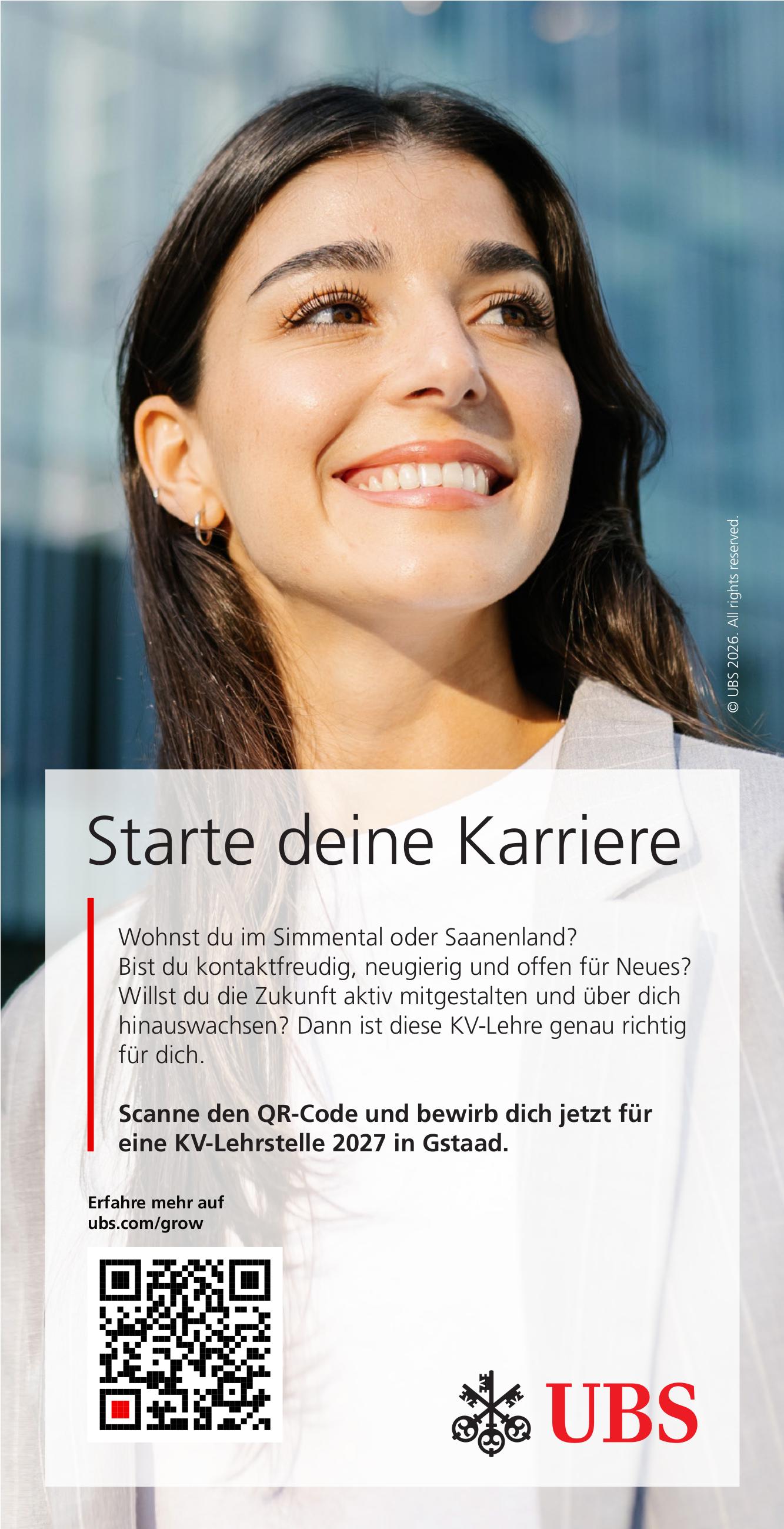 KV-Lehrstelle 2027, UBS, Gesucht