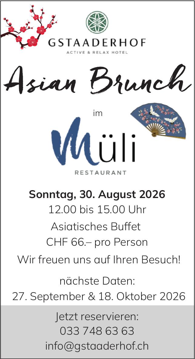 Asian Brunch, 30. August, Müli RESTAURANT