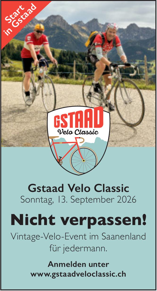 Nicht verpassen! Vintage-Velo-Event im Saanenland für jedermann., 13. September