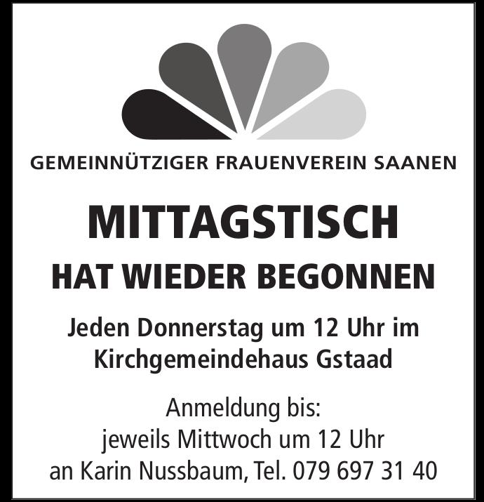 MITTAGSTISCH, 3. September, Gstaad
