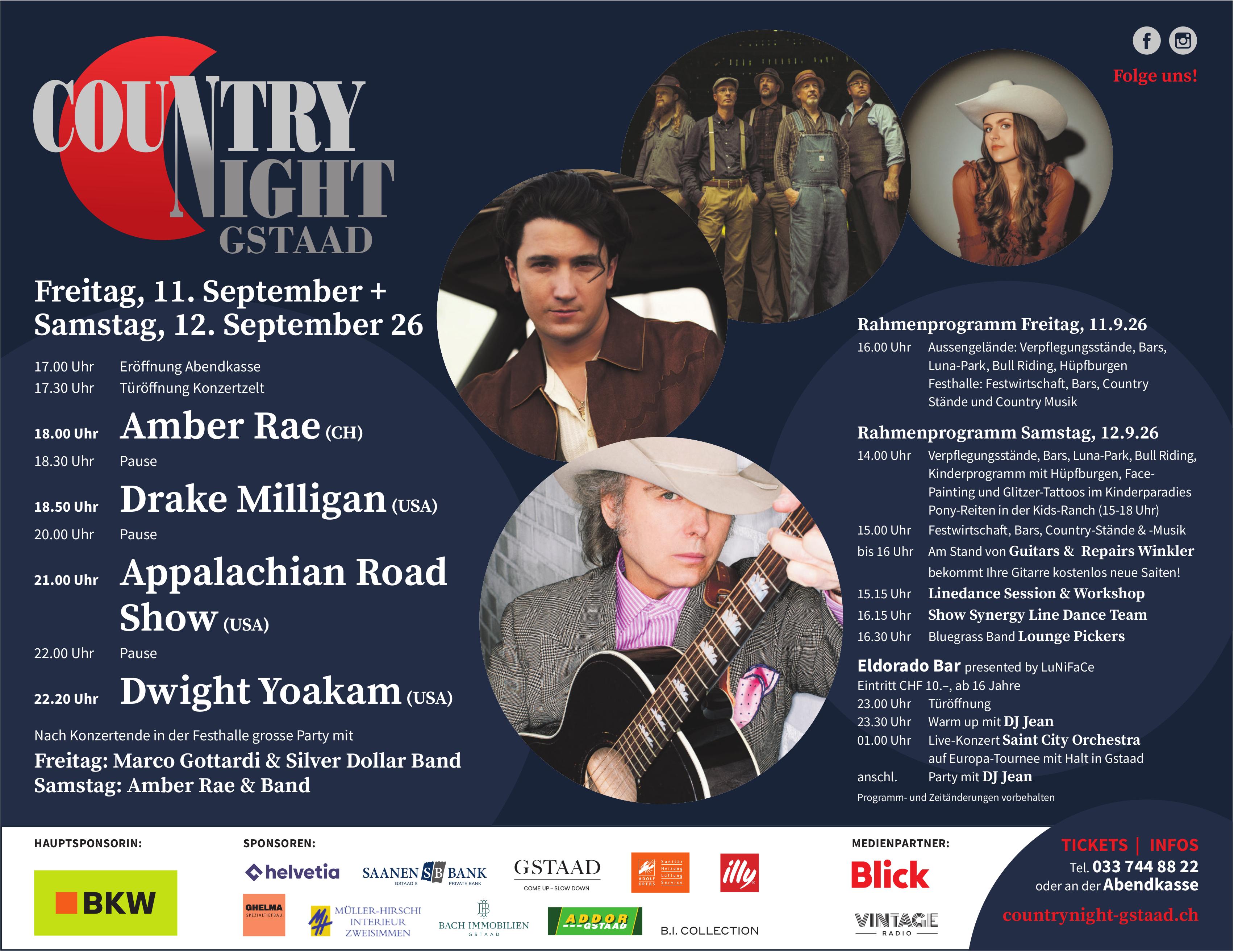 Country Night, 11. - 12. September, Gstaad