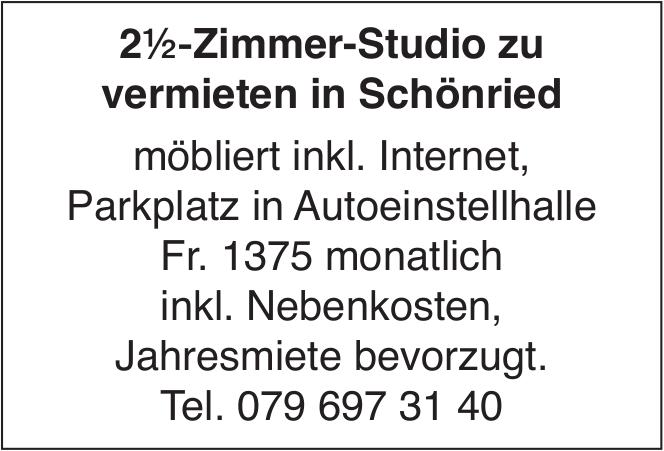 2½-Zimmer-Studio zu vermieten in Schönried