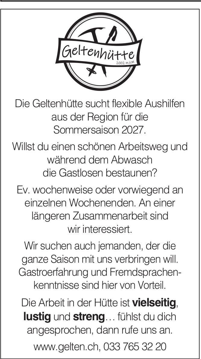 Flexible Aushilfen für die Sommersaison 2027, Geltenhütte, Gesucht