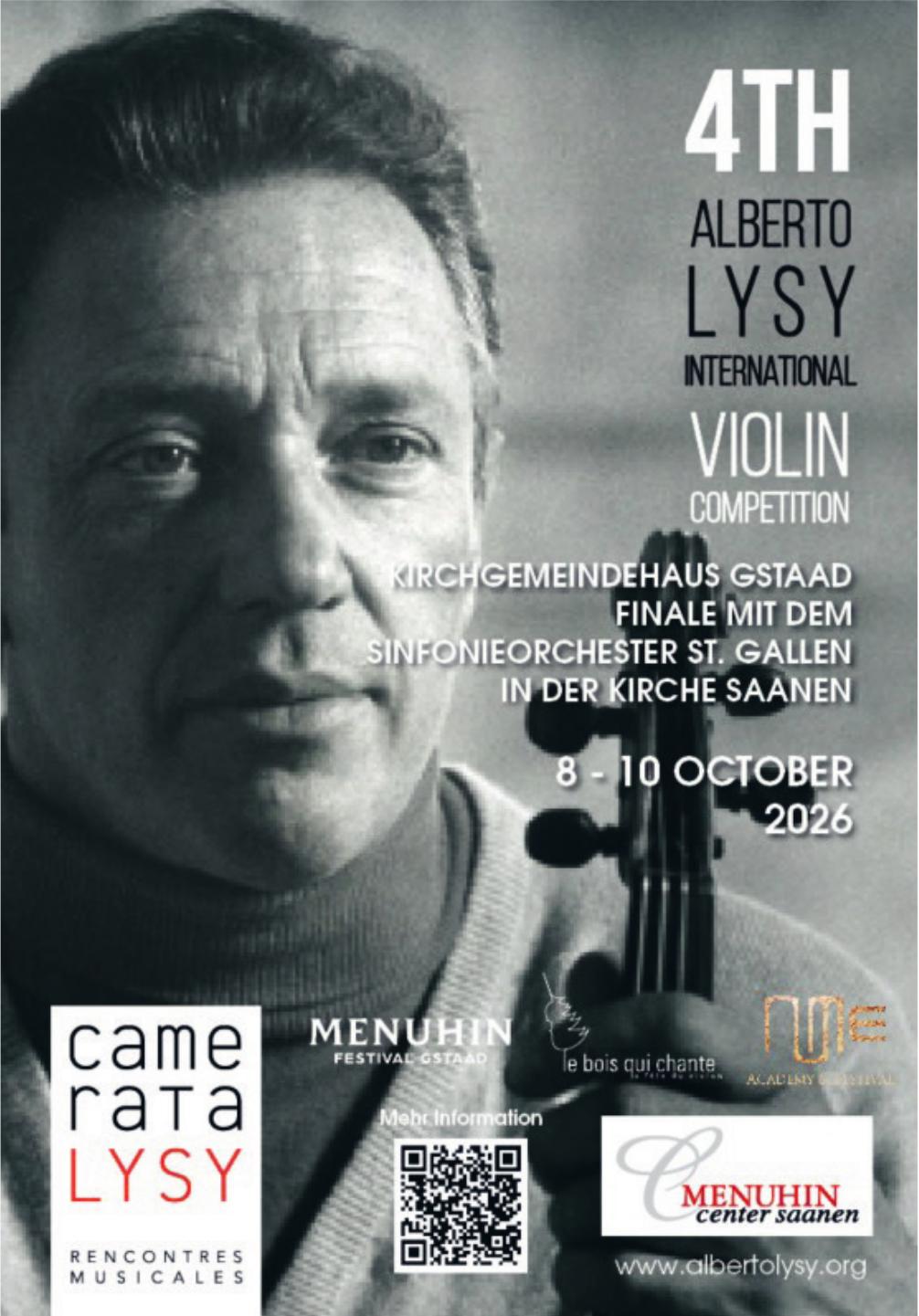 ALBERTO LYSY INTERNATIONAL VIOLIN COMPETITION, 8. - 10. Oktober, Kirche Saanen