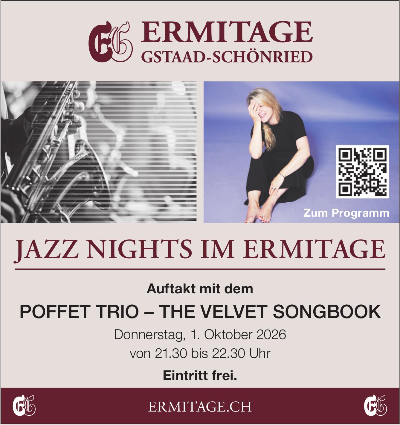 JAZZ NIGHTS - POFFET TRIO – THE VELVET SONGBOOK, 1. Oktober