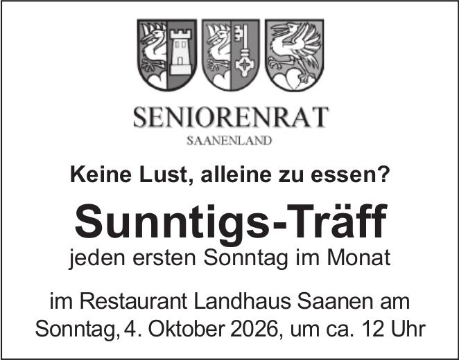 Sunntigs-Träff, 4. Oktober