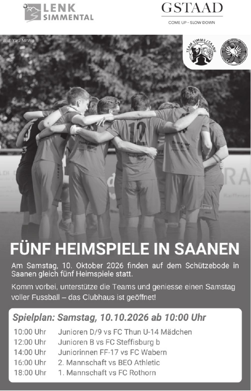 Fünf Heimspiele In Saanen, 10. Oktober, Lenk