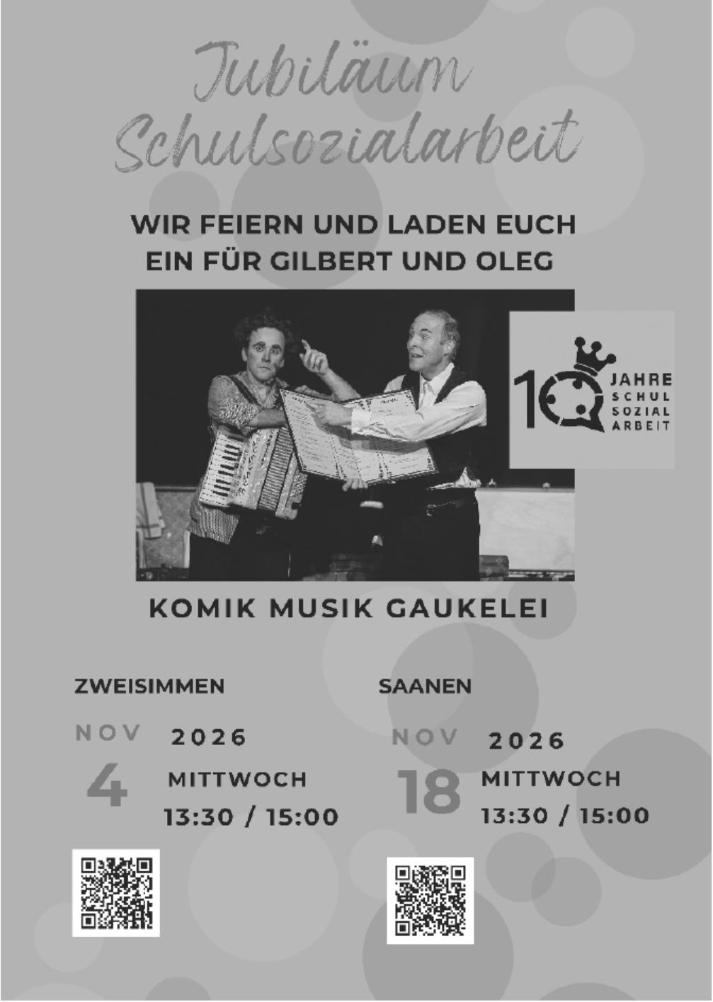 Jubiläum Schulsozialarbeit, 4. - 18. November