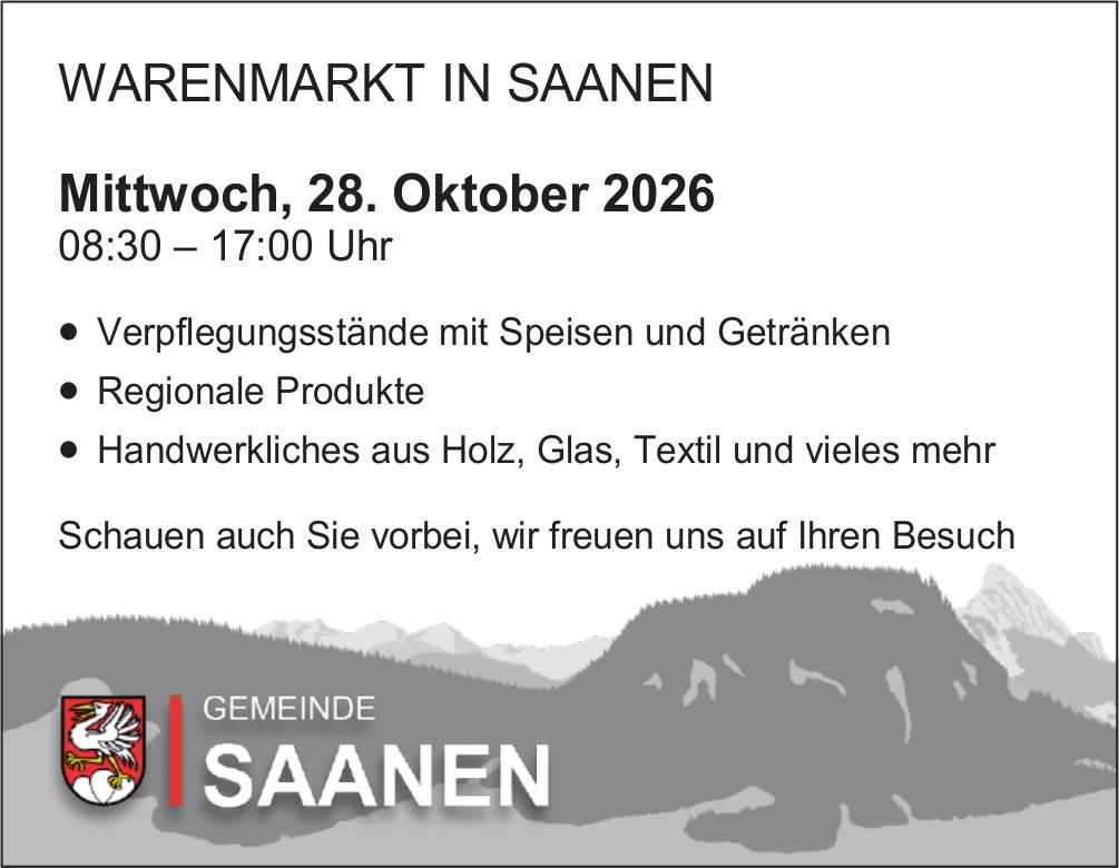 Warenmarkt in Saanen, 28. Oktober