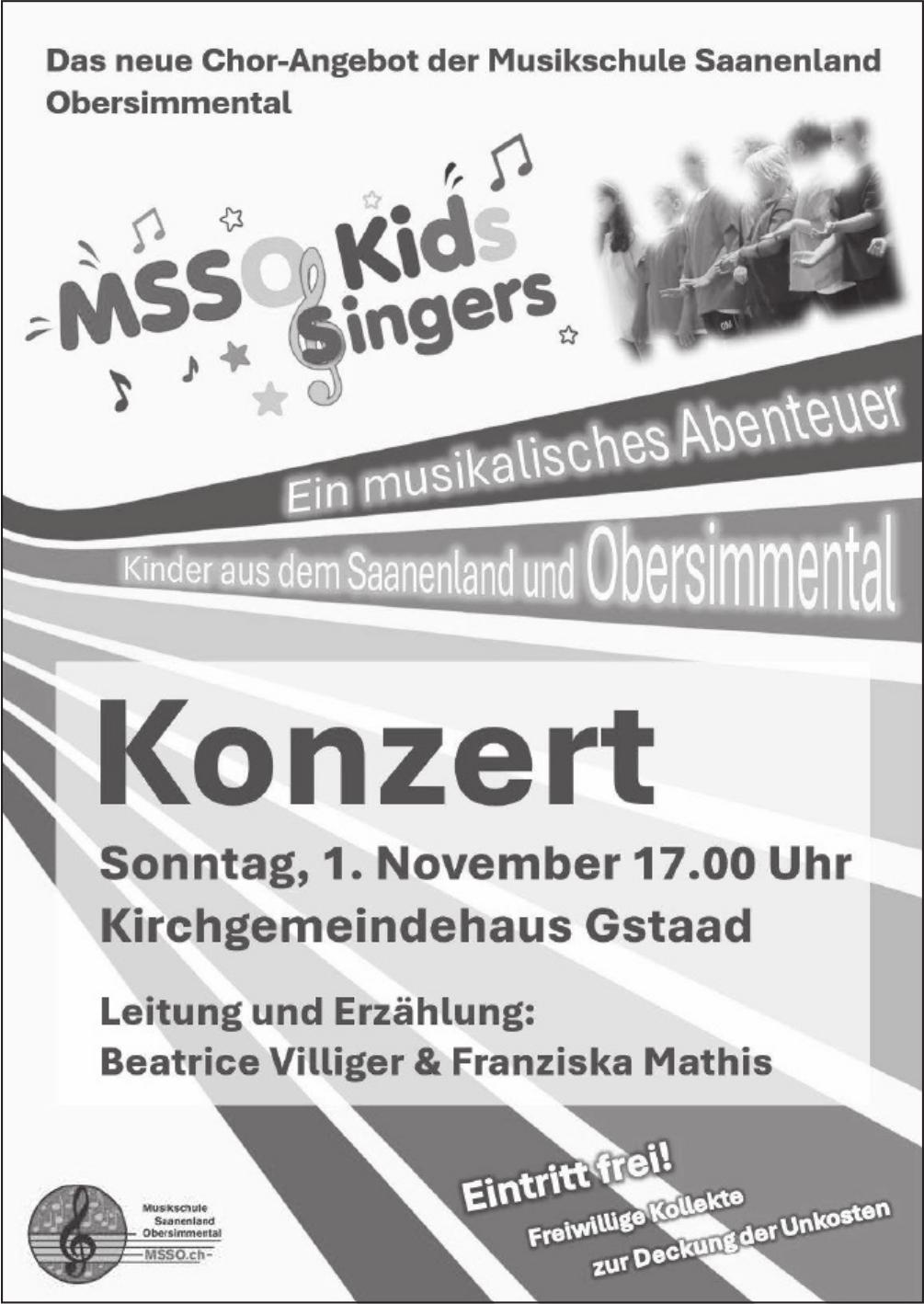 Konzert, 1. November, Kirchgemeindehaus Gstaad