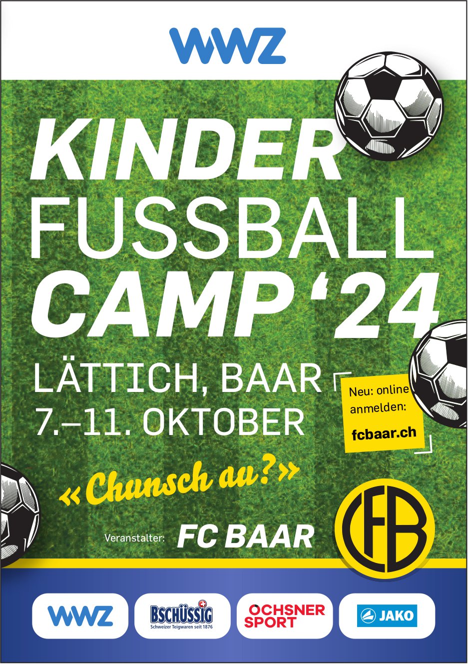 Kinder Fussball Camp'24, 7. - 11. Oktober, Lättich, Baar