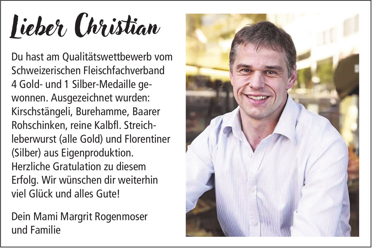 Christian, Gratulieren