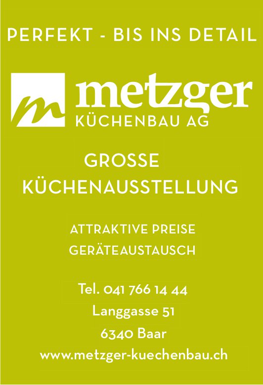 Metzger Küchenbau AG, Baar - Grosse Küchenausstellung