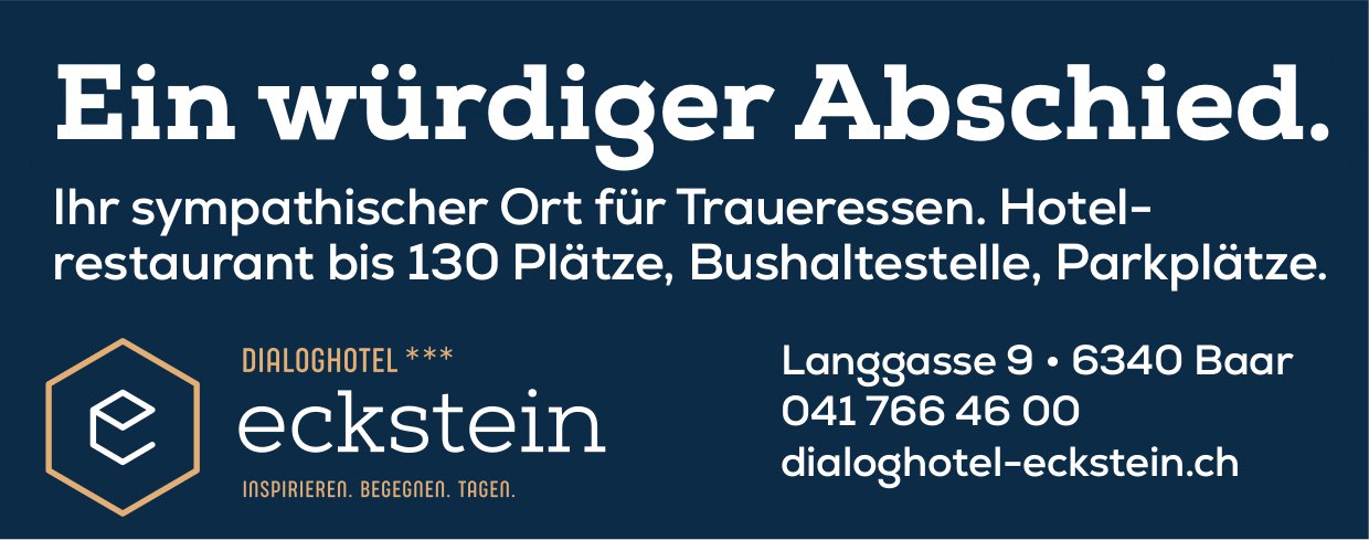 Dialoghotel Eckstein, Baar - Ein würdiger Abschied.
