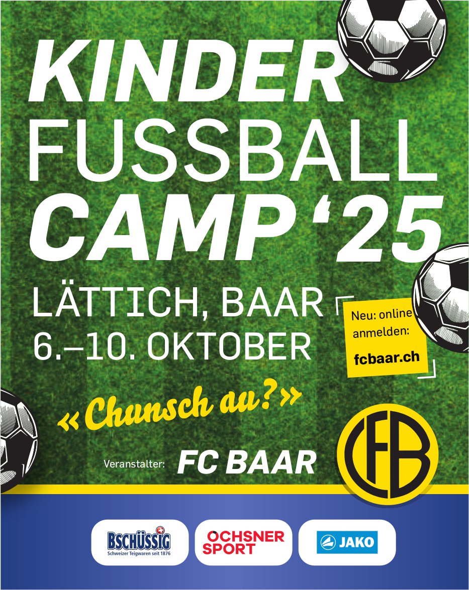 Kinder Fussball Camp, 6. bis 10. Oktober, Lättich, Baar
