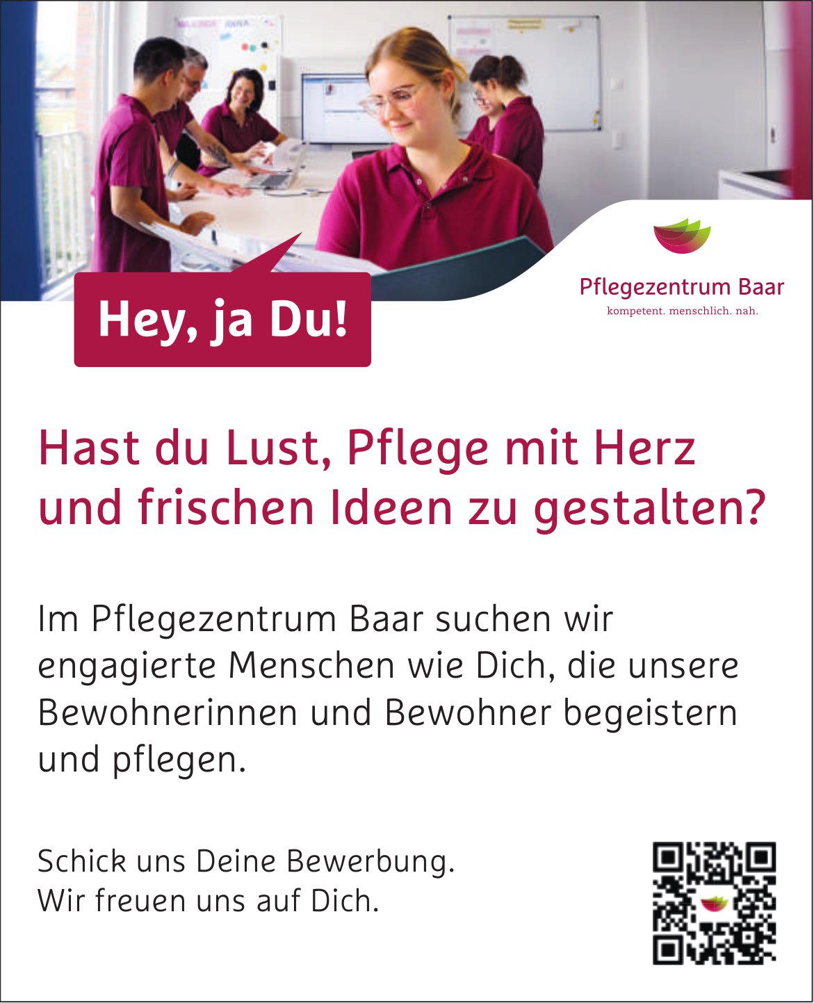 Pflegezentrum, Baar - Hast du Lust, Pflege mit Herz und frischen Ideen zu gestalten?