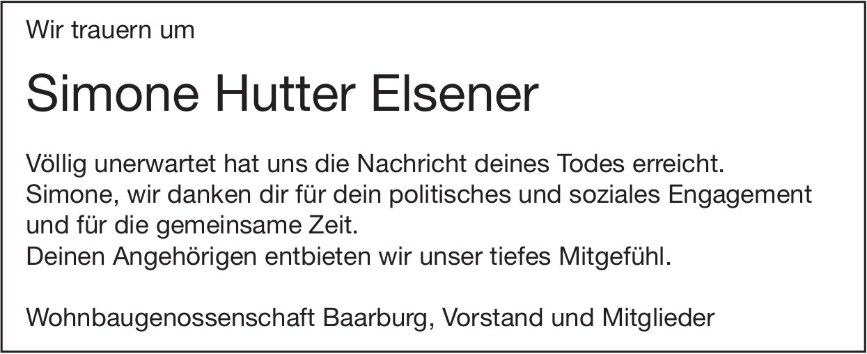 Elsener Simone Hutter, August 2025 / TA