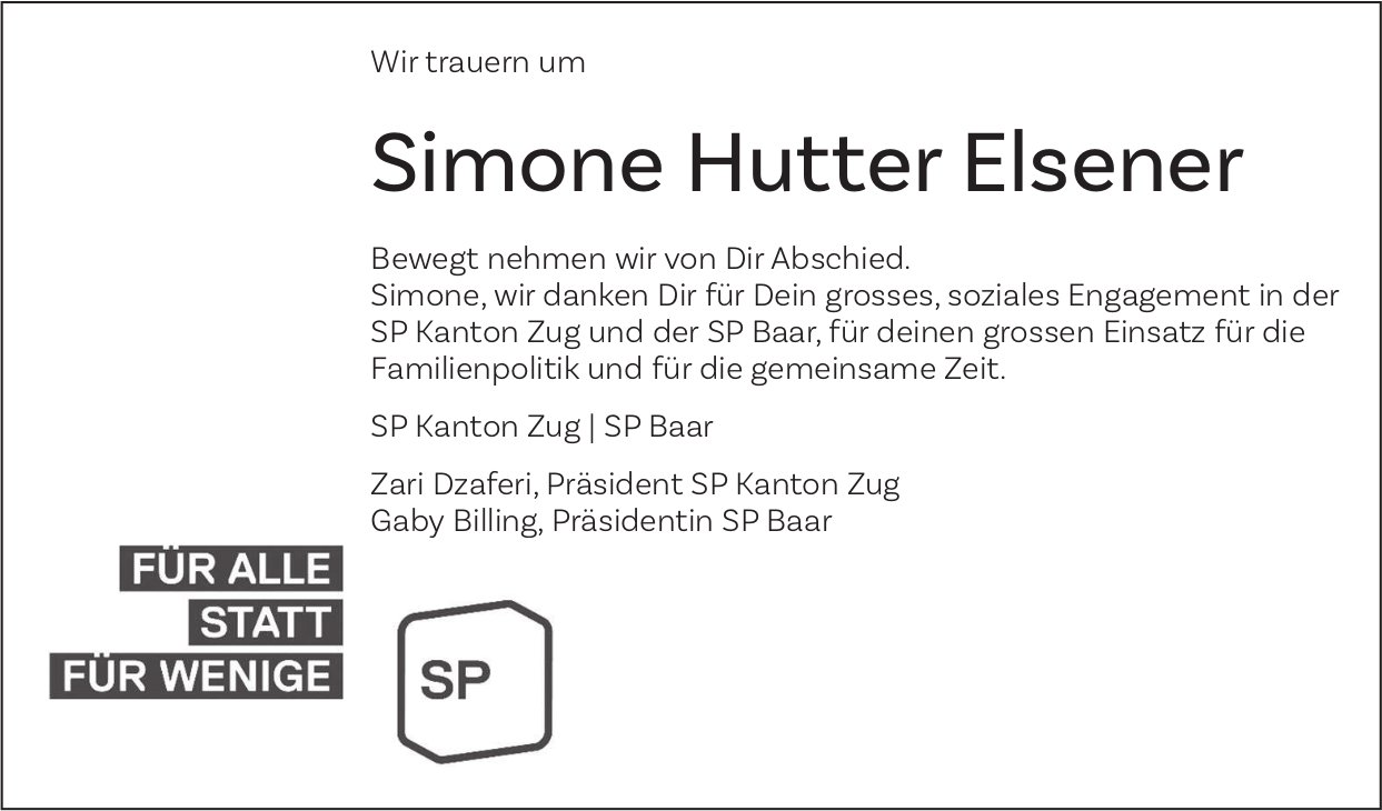 Elsener Simone Hutter, August 2025 / TA