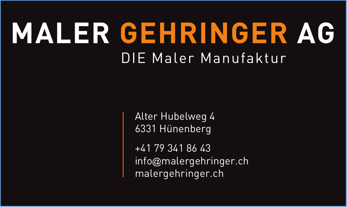 Maler Gehringer AG, Hünenberg - Die Maler Manufaktur