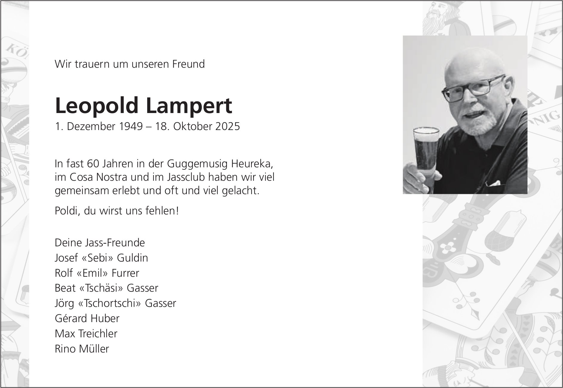Lampert Leopold, Oktober 2025 / TA