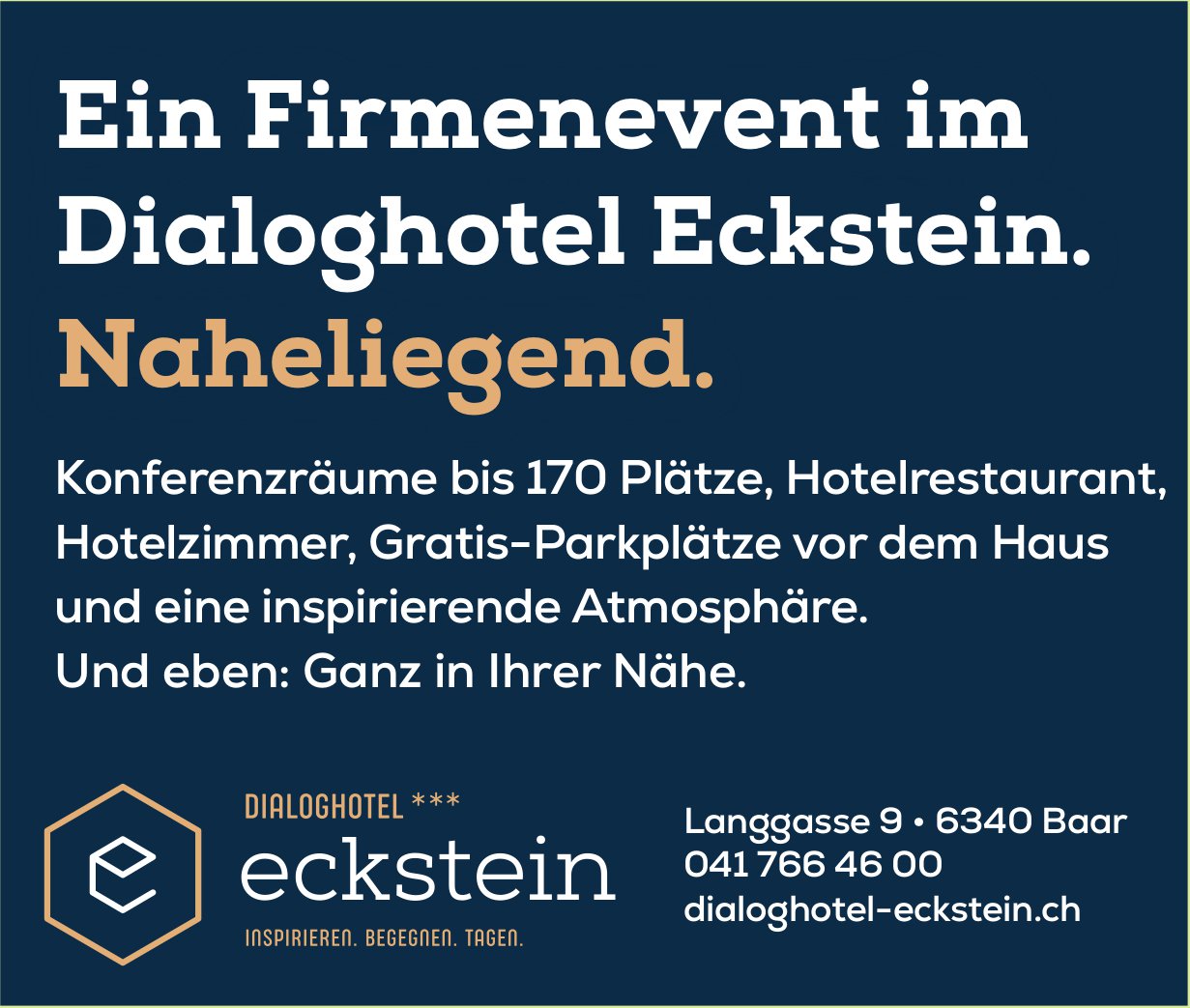 Dialoghotel Eckstein, Baar - Firmenevent