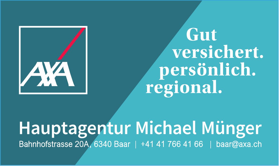 AXA Hauptagentur Michael Münger, Baar - Gut versichert. Persönlich. Regional.