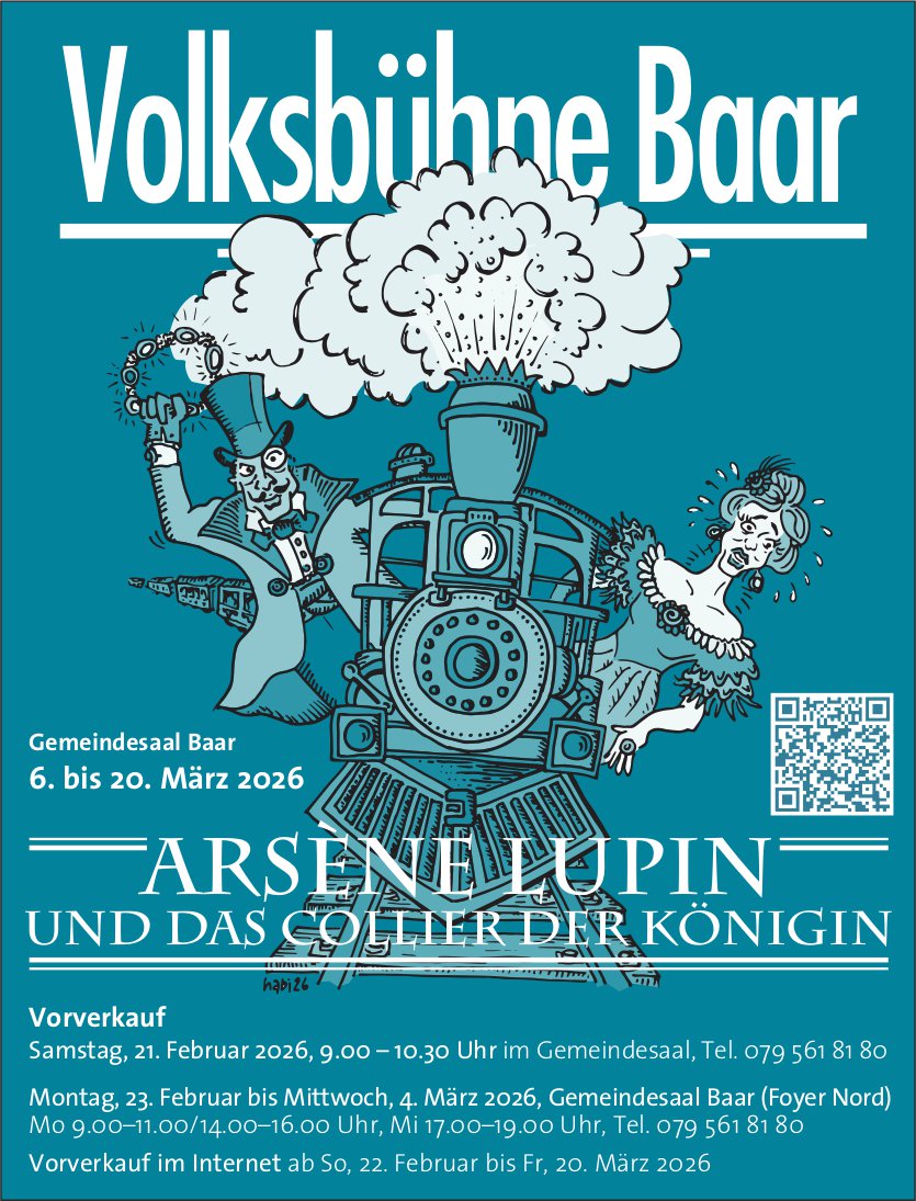 Arsène Lupin und das Collier der Königin, 6. bis 20. März, Gemeindesaal, Baar