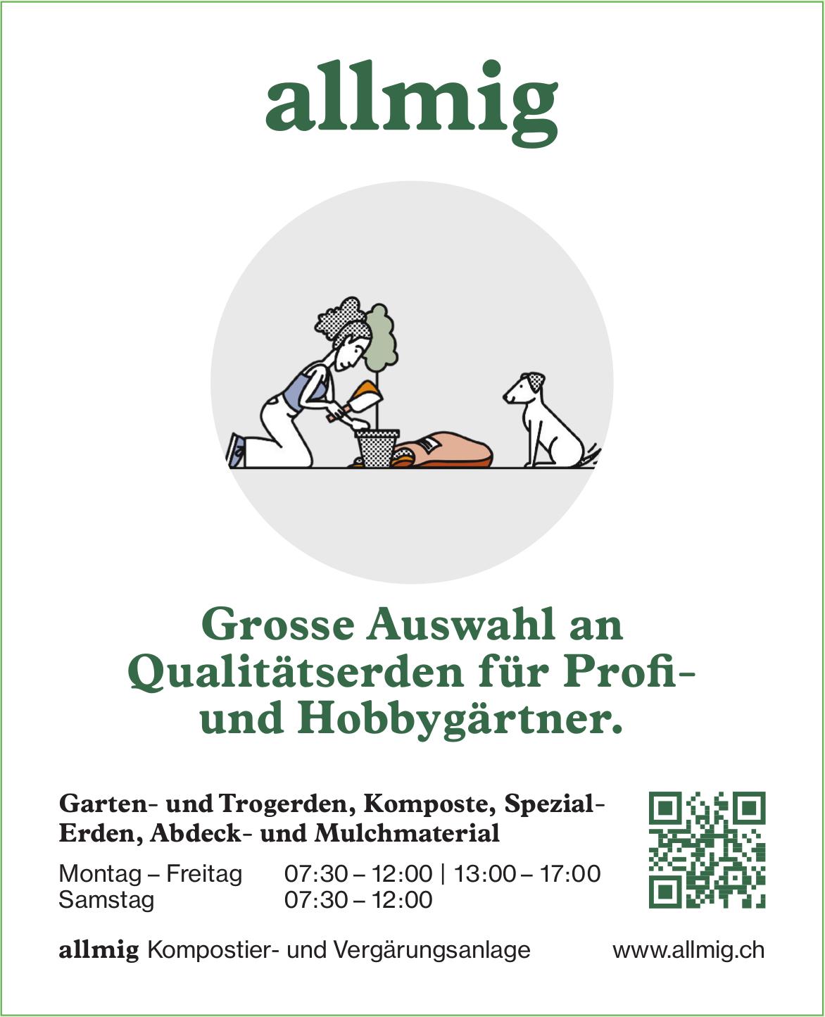 allmig Kompostier- und Vergärungsanlage, Grosse Auswahl an Qualitätserden für Profi- und Hobbygärtner.