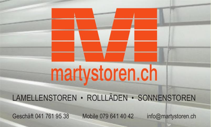 Martystoren, Lamellenstoren, Rollläden, Sonnenstoren