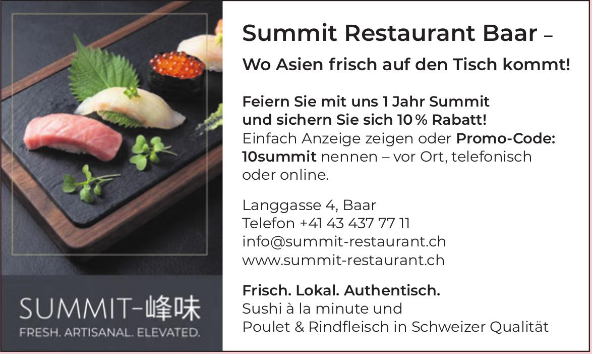 Summit Restaurant Baar – Wo Asien frisch auf den Tisch kommt!