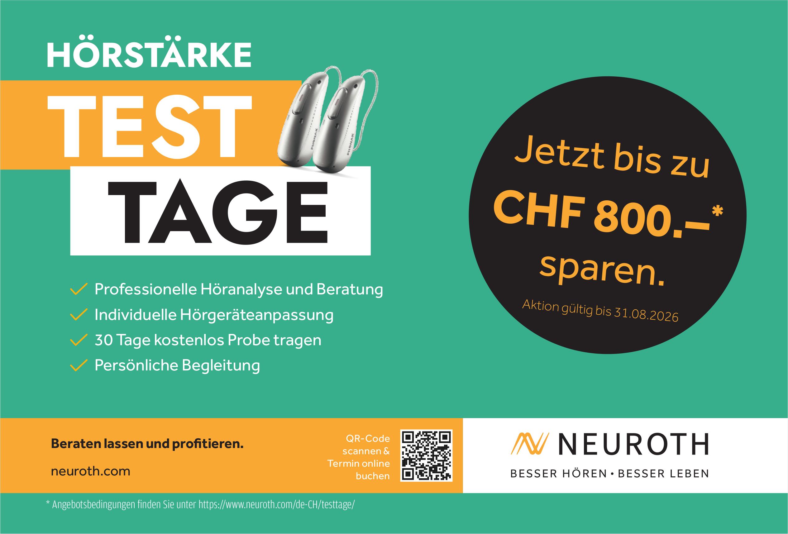 NEUROTH, HÖRSTÄRKE TEST TAGE