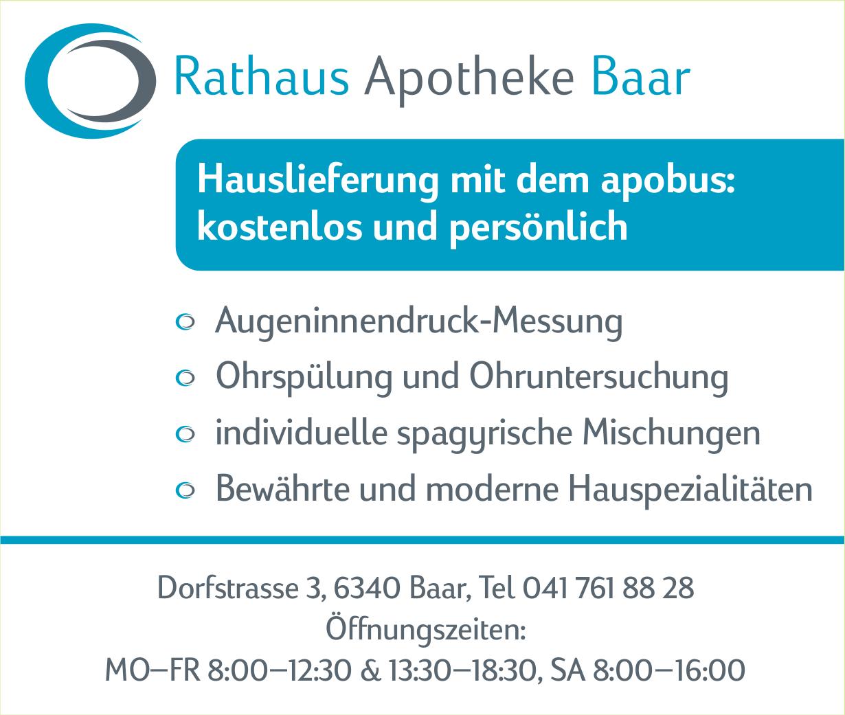 Rathaus Apotheke, Baar - Hauslieferung mit dem apobus: kostenlos und persönlich